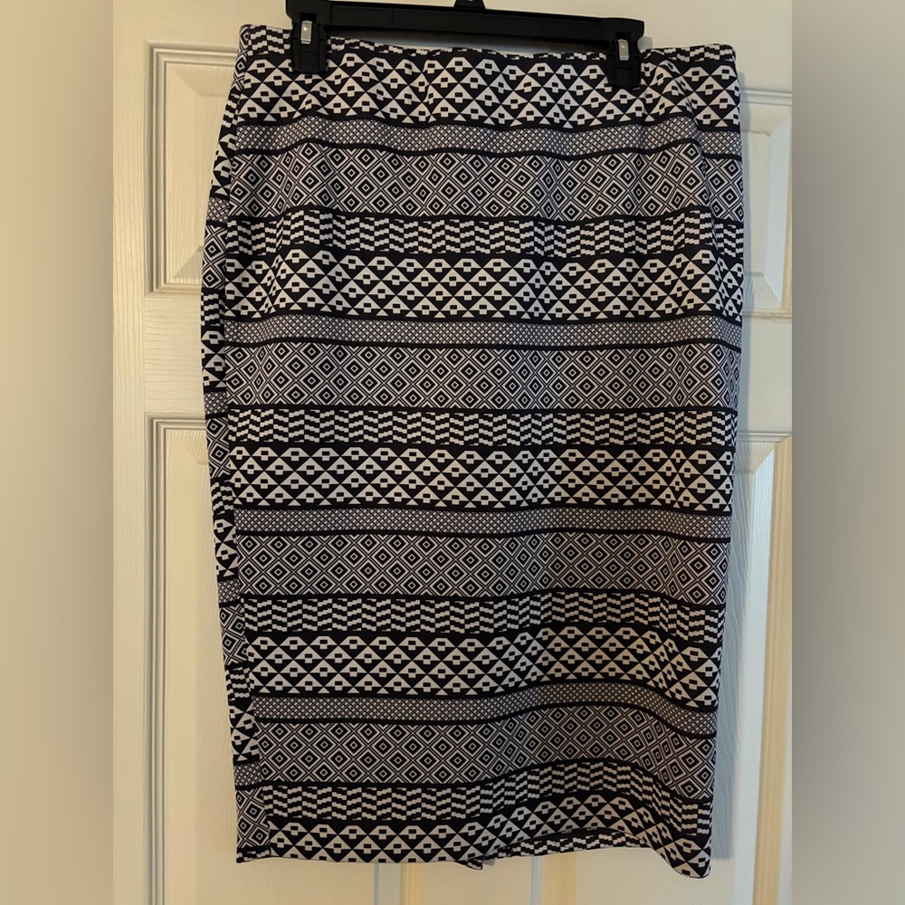 Ice Black and White Geometric Pencil Skirt size 14